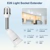 DiCUNO Light Socket Extender, E26 Light Bulb Extender, 4.5 Inch Extension, Adjustable Light Socket Adapter, 180° Bendable, Medium Screw Base Light Converter Extender, 6-Pack