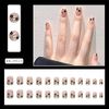 NIUANIUA Short, False Nails, Cute, Round Tips, Fashion, 3D Nails, Popular, Black, 12 Sizes, Pack of 72 Pieces, Black & Star Print