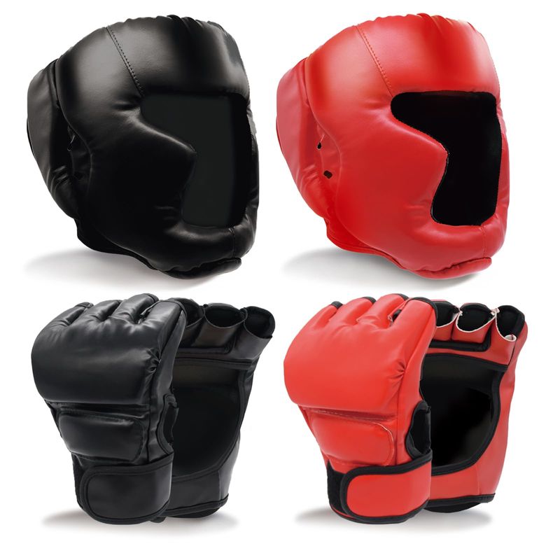 Boxing Gloves and Headgear Set Including 2 Pack Boxing Headgear and 2 ...