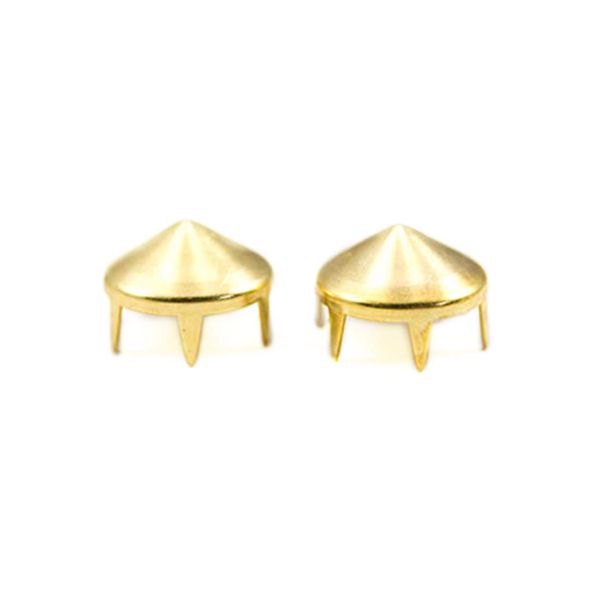 Allstarco 8mm Gold 3/8" Spike Bedazzler Refill Studs Non Rusting Nailheads Fabric Garment Embelishments - 50 Pieces (Size 40, Spike/Gold)