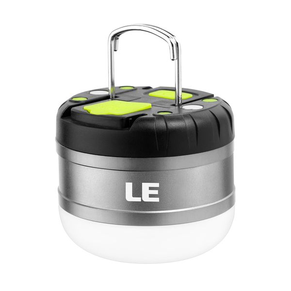 LE LED Camping Lantern Rechargeable, 310LM, 5 Light Modes, Power Bank, Waterproof, Mini Flashlight with Magnetic Base for Hurricane Emergency, Outdoor, Hiking, Home and Car