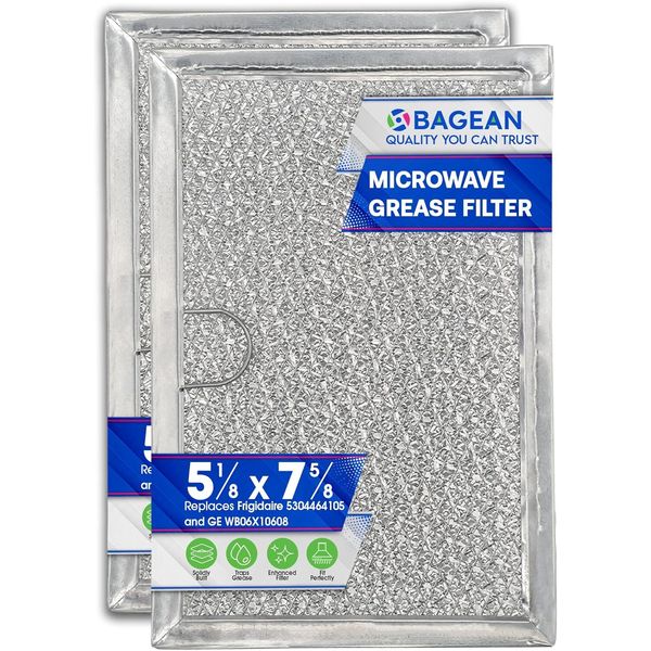 Microwave Filter Replacement 5.12” x 7.64” Fits 2 Count (Pack of 1), Grey 