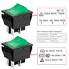 Heschen Rocker Switch ON-OFF DPST 4 Terminals Green Light 16A 250VAC 5Pack