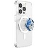 Blue and White Peony Flower Pattern PopSockets PopGrip for MagSafe