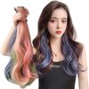 SATPULOT ワンタッチエクステ巻き髪 カラフルエクステ ロング ウィッグ カール グラデカラー ヘアアレンジ ヘアアクセサリー 付け毛 レディース エクステンション カラフルエクステ ウィッグ ワンタッチ クリップ つけ毛 簡単取付 コスプレ耐熱 パーティー ファッション（白茶の灰）