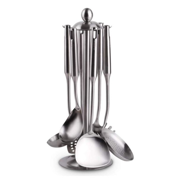 Chocople Kitchen Tool Storage Kitchen Tool Stand Cookware Stainless Steel 360 Degree Rotating