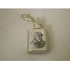 1oz hip flask keyring with Sherlock Holmes badge