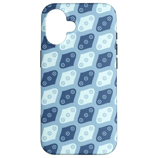 iPhone 16 Blue Seeds Oval Round Water Droplets Refreshing Pattern Smartphone Case