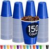 DecorRack Blue Plastic Cups, 12 oz Disposable Cups, Party Supplies (150 Count)