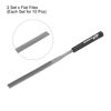sourcing map 20pcs Second Cut Steel Flat Needle File with Plastic Handle, 4mm x 160mm