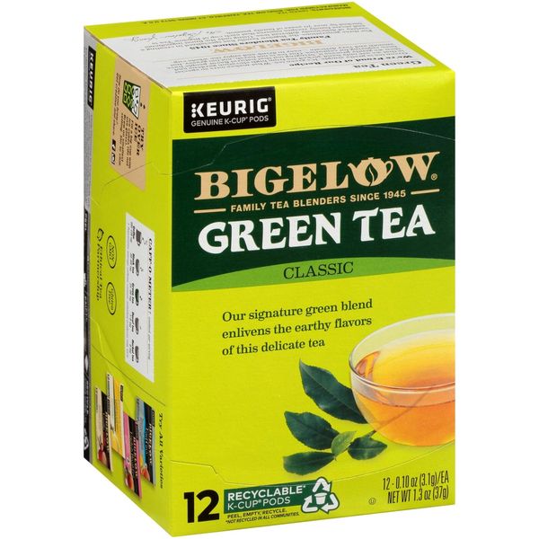 Bigelow Green Tea K Cup Pods 72 Count Caffeinated Tea Pods for Keurig Brewers
