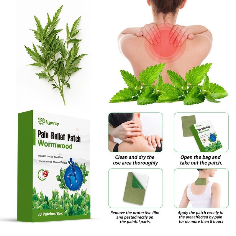 Wormwood Joint Pain Relief 30pcs Back Knee Muscle Ache Sooth, Herbal ...