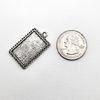 30x20mm Silver Pewter Rectangle Decorative Charm Finding – Lead-Free, 4pcs
