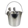 Stainless Steel Pail, Flat Sided Hook-On with Rivets, 9 qt