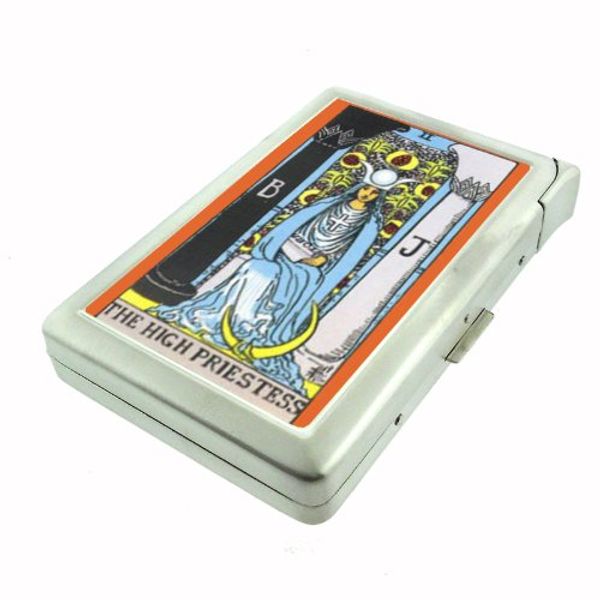 The High Priestess Tarot Double-Sided Cigarette Case with lighter, ID Holder, and Wallet D-023