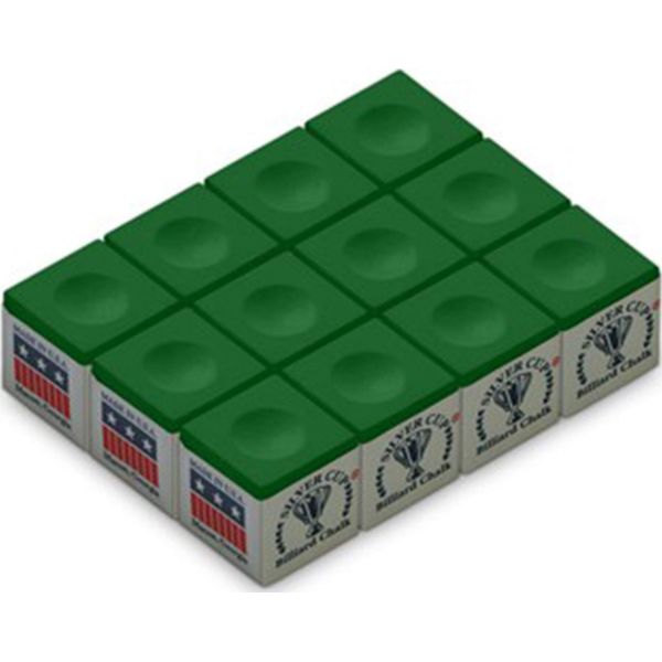 Silver Cup SC-12-TOURNAMENTGREEN Chalk Tournament Dozen Box, Green