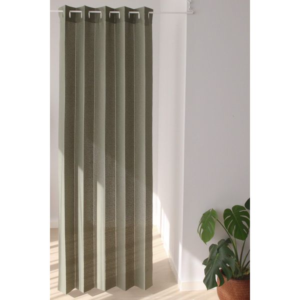 JUKE19 Accordion Curtain, Room Divider Curtain, Made in Japan, Insulated, Heat Insulated, Flameproof, Thermal, Washable, Adjustable, Thick, 1 Panel, Solid, Easy Installation, Stylish, Simple, Long