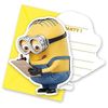 Universal Despicable Me Minions Invitations & Envelopes 6CT, Yellow, 55763
