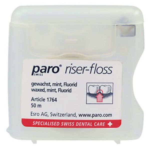 PARO Riser Floss Mint Wax (Fluorine Blended), 166.4 ft (50 m)