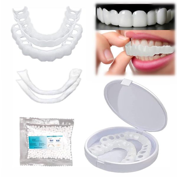 Dentures, Dentures, Beauty, Cosmetic Teeth, Dental Dentures, Eatable, Upper and Lower Teeth Set, Instantly Attaches Dentures, Natural Comfort, Protects Teeth, Instant Dentures, False Teeth, Silicone