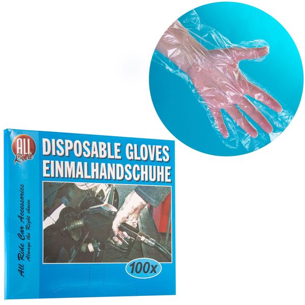 100x Powder Free Clear Disposable Gloves - One Size