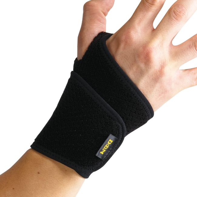 D&M ATHMD Wrist Supporter, Fixed, Protection, Pain Prevention, Level 4 Firm, Open Type, For Wrists, Made in Japan, Black, One Size Fits Most