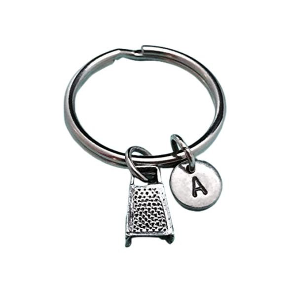 Cheese grater keychain, cheese grater charm, utensil keychain, personalized keychain, initial keychain, customized, monogram