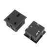 Sourcingmap 2 Pcs AC 250V UK Socket Square Cabinet Outlet Power Receptacle Black