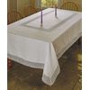 Treasure Macrame Lace - Linen Look - Tablecloth Cream 60" by 84" Oblong/Rectangle