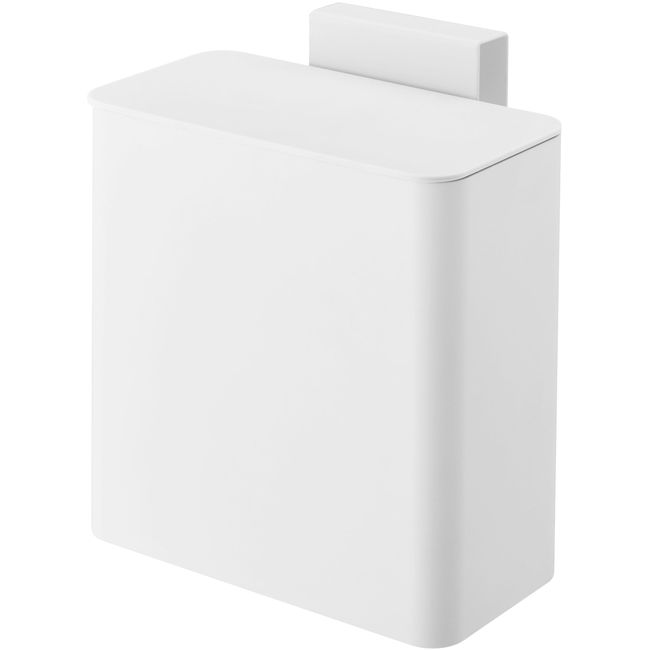 Yamazaki 4268 Magnetic & Sink Door Trash Can, White, Approx. 6.7 x 3.7 x 6.7 inches (17 x 9.5 x 17 cm), Tower, Magnet, Lid Included, Trash Can