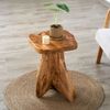 Rustic Cedar Root Flower Stand Stool- 19.5" H Tree Stump Side Table, Handcrafted