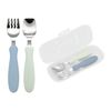 EDISONmama Fork & Spoon with Case, 1.5 years and up, Blue Hawaii