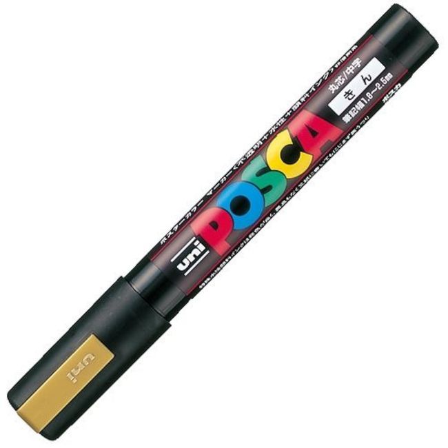 Mitsubishi Pencil PC5M.25 Posca, Medium Point, Round Point, Gold