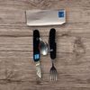 AriesMu outdoor/camping 6-in-1 multi-function flatware silverware set, include knife, fork, spoon, corkscrew, bottle opener and fruit fork