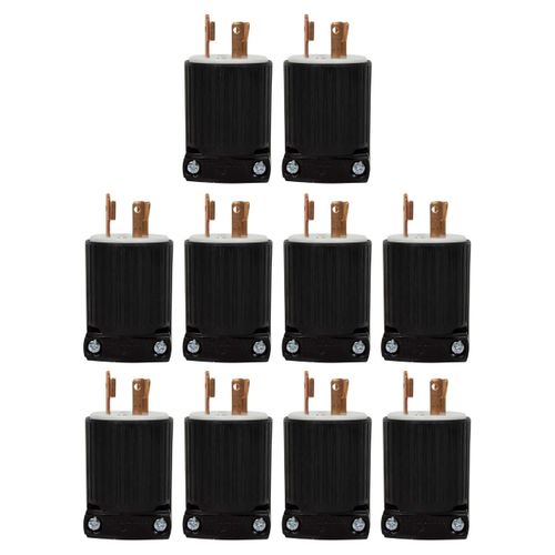 Cooper L5 125V 30 Amp Twist Lock Plug NEMA Connector (10 Pack) for Generator RV Marina