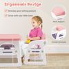 3PCS Kids Table and Chairs Set Activity Table Set Gift Kids w/Building Blocks