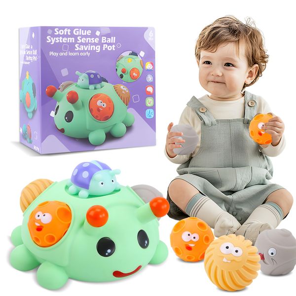 ROHSCE Baby Sensory Toys Montessori Balls for Toddlers 1-3, Perfect Teething Gift, Sensory Balls in Ball for Babies 6-12 Months, Promotes Hand-Eye Coordination, Fine Motor Skills