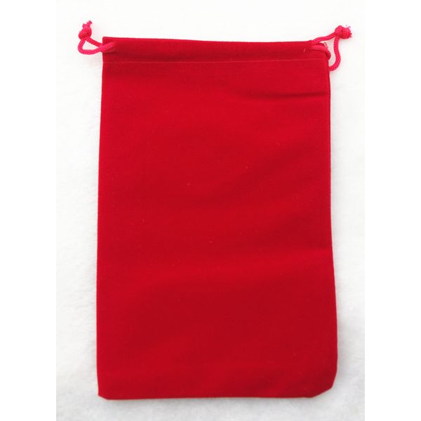 Pack of 25 Velvet Gift Bags Drawstring Jewelry Pouches Candy Bags Wedding Favors (7" X 5", red)