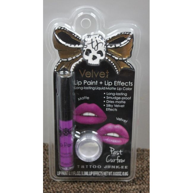 PAST CURFEW TATTOO JUNKEE Purple Velvet Lip Paint Effects Matte Color Makeup NEW