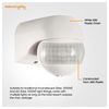 Modern IP44 Outdoor PIR 180 Degree Security Motion Sensor Presence Detector - White