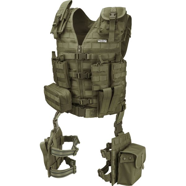 Barska BI12330 Loaded Gear VX-100 Tactical Vest & Leg Platforms (OD Green)