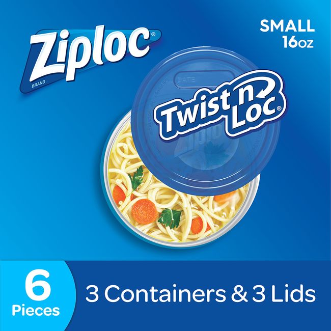Ziploc, Twist N Loc Food Storage Meal Prep Containers, Small Round