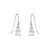 Sterling Silver Clear CZ April Birthstone Dangle Earrings
