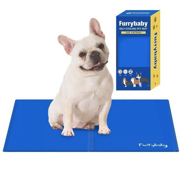 Furrybaby Pet Cooling Mat Non Toxic Gel Cooling Pad for Dogs & Cats Blue 40x50Cm