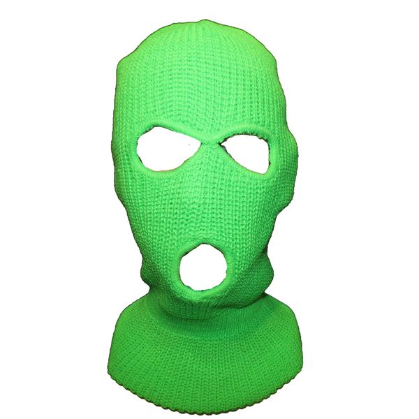 Lime Green 3 Hole Ski Mask