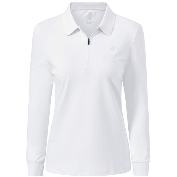 AjezMax Damen Poloshirt Lang Baumwolle Polohemd Sport Polo Wintershirts Weich Warm Winter Langarmshirt Oberteil