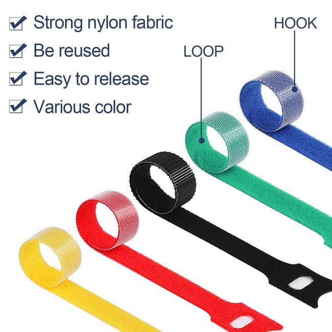 Releasable/Reusable Cable Ties Nylon Plastic Zip Tie Wrap Various Colors