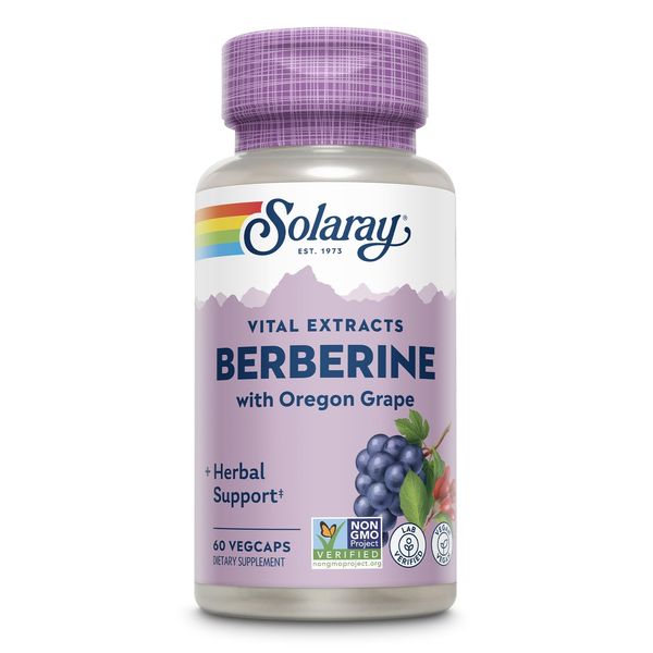 Solaray Berberine Root Extract 60 Count Advanced Formula Vegan Metabolism Sup...