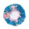 Bowbear Women's Double-Layer Reusable Waterproof Shower Caps, Pastel Bouquet