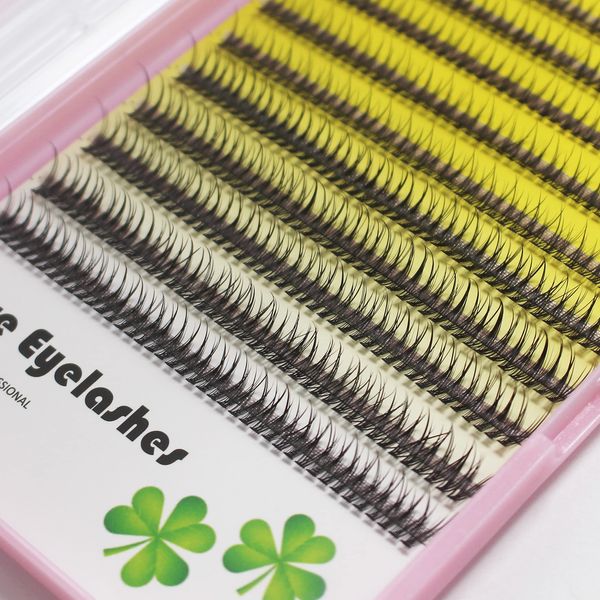 Vayator 8+10mm Mixed,10+12mm Mixed,12+14mm Mixed To Choose Individual Black False Eyelashes Fishtail Design Makeup False Eyelashes Extension Eyelashes Cluster Natural Soft Fake False Eyelashe Eyelash Extension Tool Large Capacity (8+10mm Mixed)